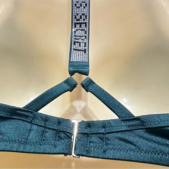 VS PUSH-UP SHINE T- BACK‎ STRAP FULL COVERAGE SWIMSUIT BIKINI TOP NWT 34D NWT - Picture 7 of 11